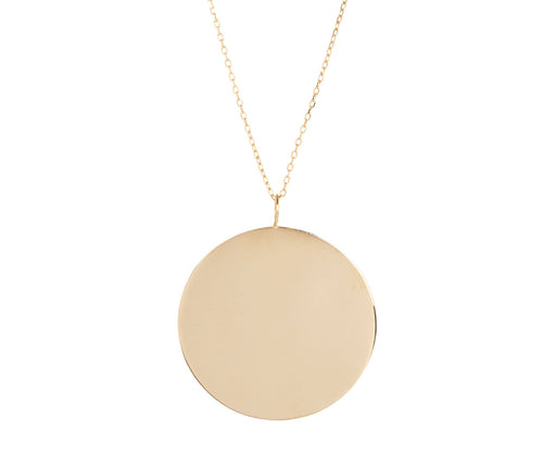 Mateo Large Gold Disk Pendant Necklace