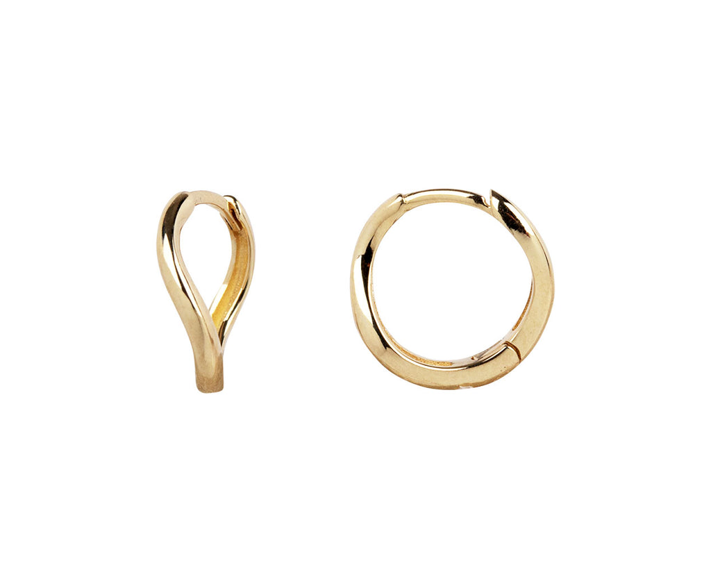 Mateo Wave Huggie Hoop Earrings Side View