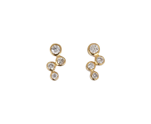 Mateo Diamond Wave Stud Earrings