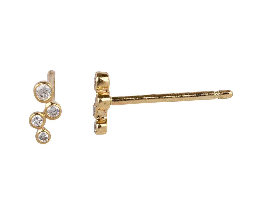 Mateo Diamond Wave Stud Earrings Side View