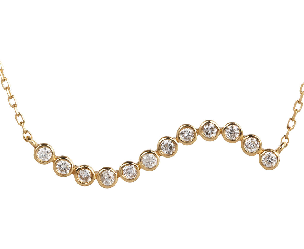 Mateo Diamond Wave Pendant Necklace Close Up