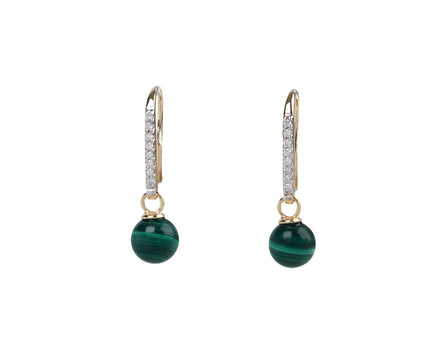 Diamond and Malachite Drop Earrings