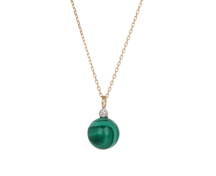 Mateo Malachite and Diamond Dot Necklace