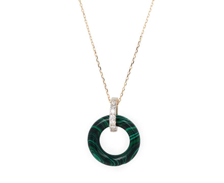 Mateo Malachite Donut Pendant Necklace