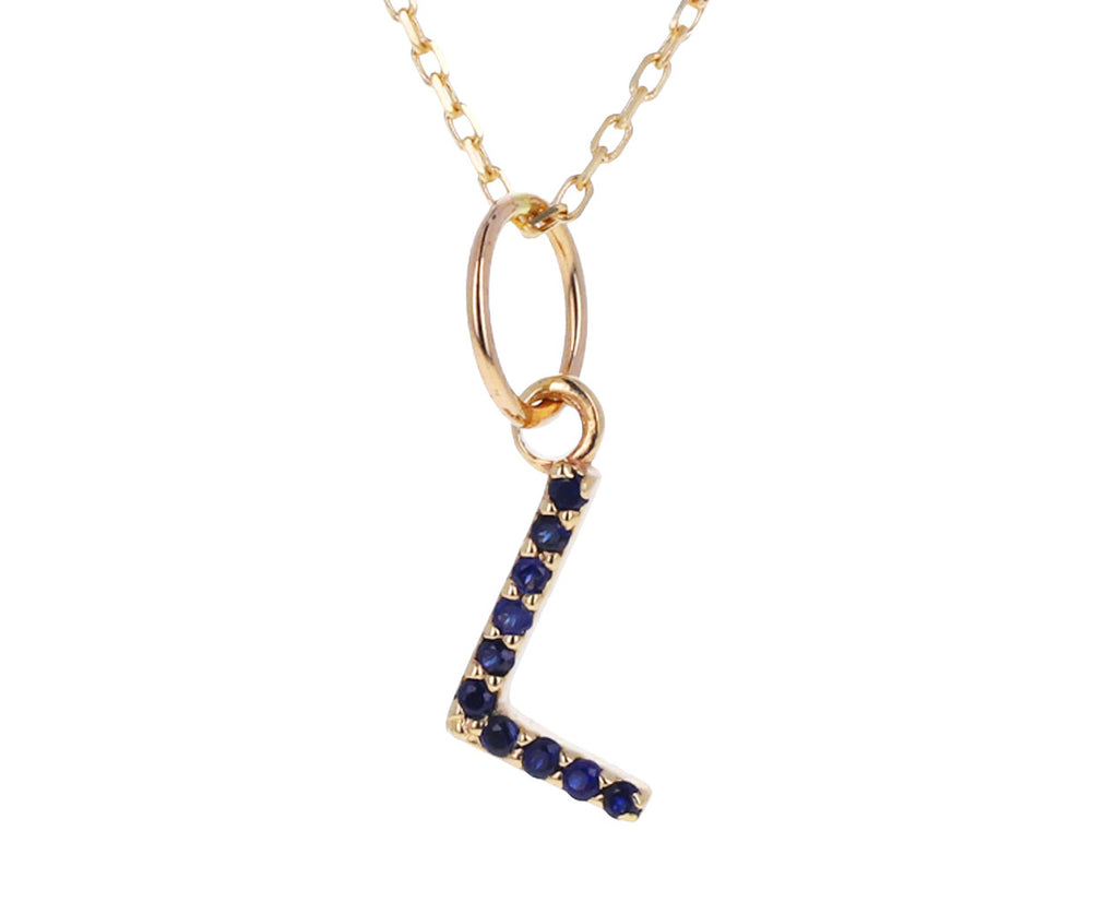 Blue Sapphire 'L' Pendant Necklace