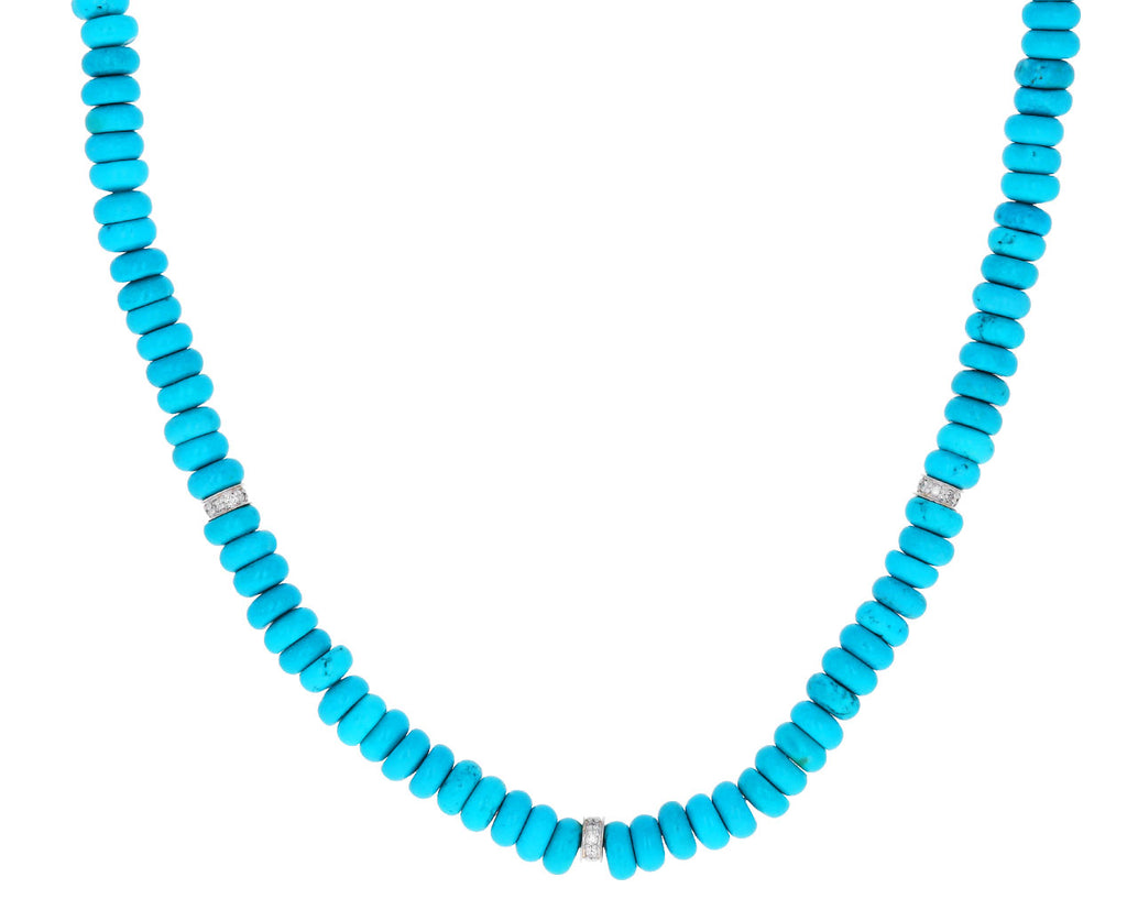 Turquoise and Diamond Rondelle Necklace