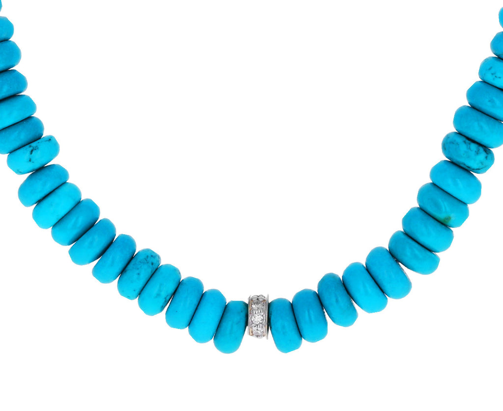 Turquoise and Diamond Rondelle Necklace