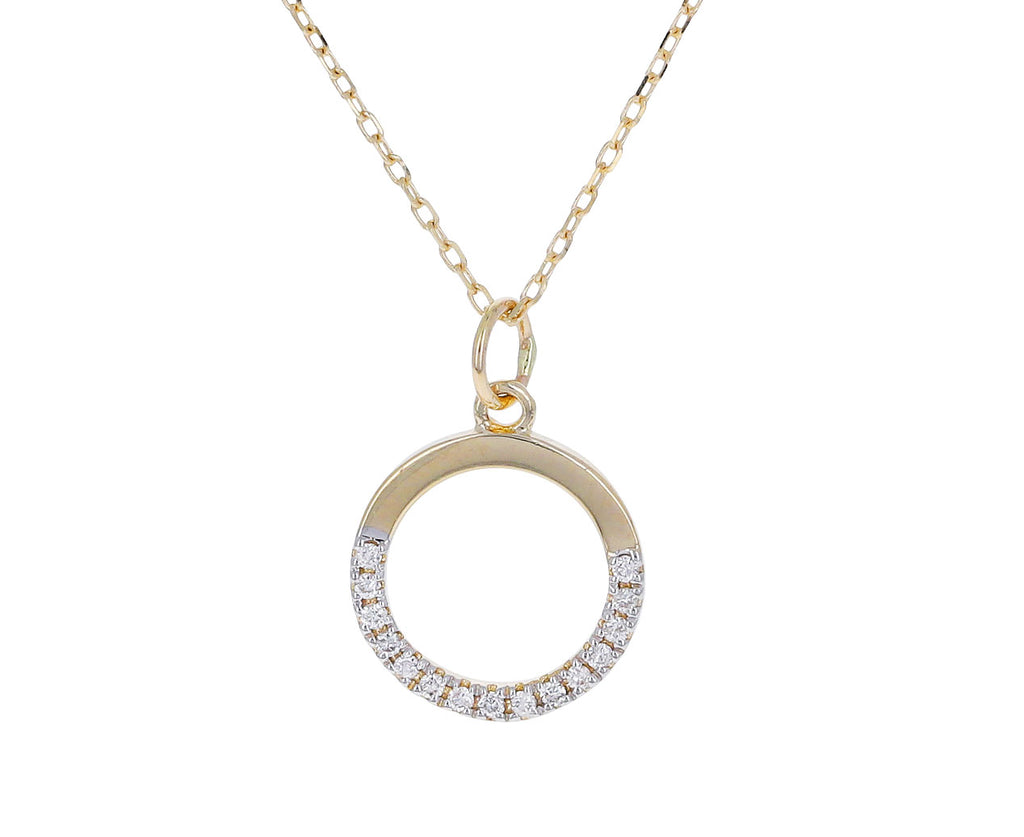 Small Diamond Half Moon Pendant Necklace