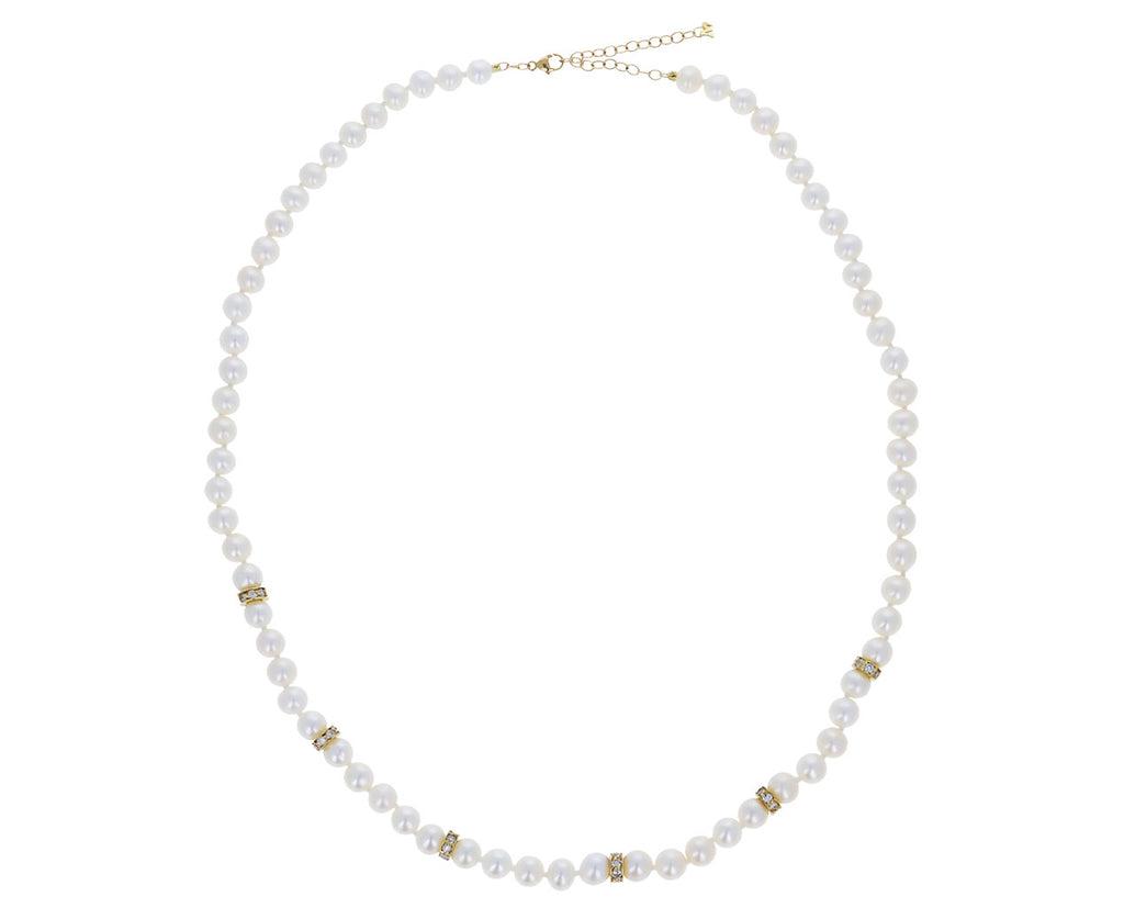 Pearl and Diamond Rondelle Necklace