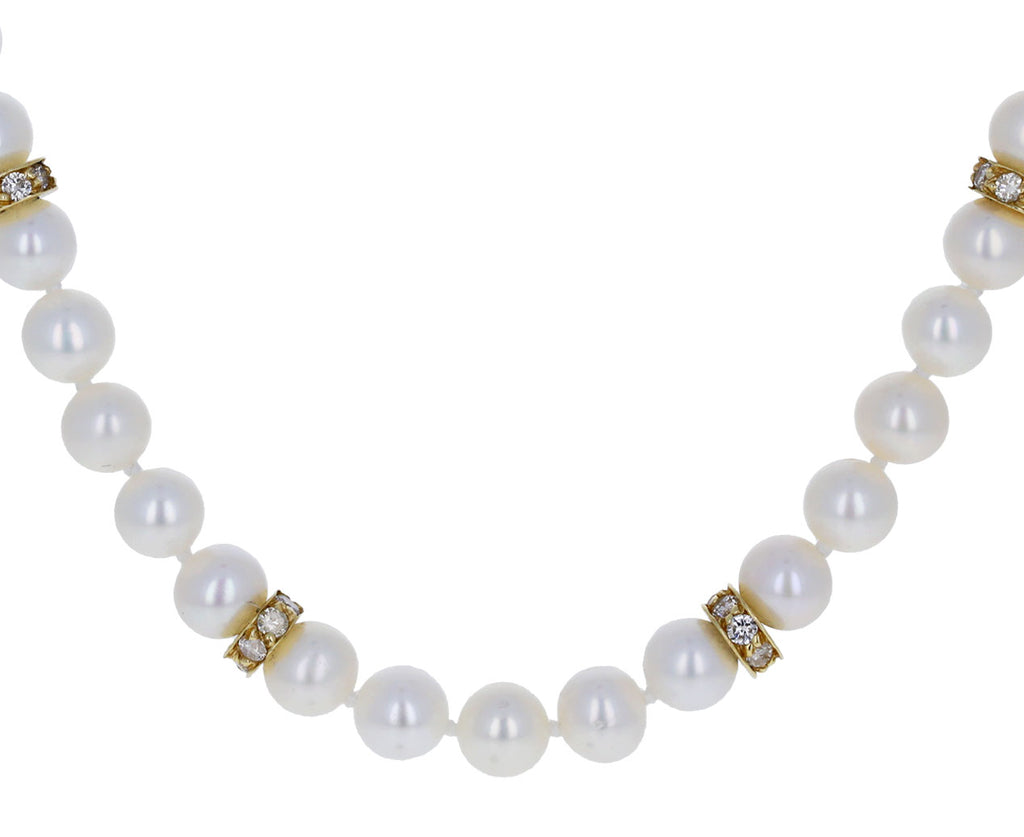 Pearl and Diamond Rondelle Necklace