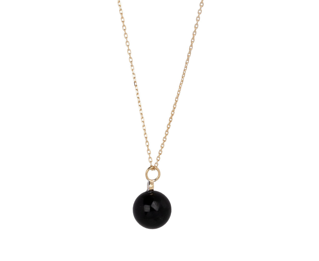 Mateo Black Onyx and Diamond Dot Necklace Side View