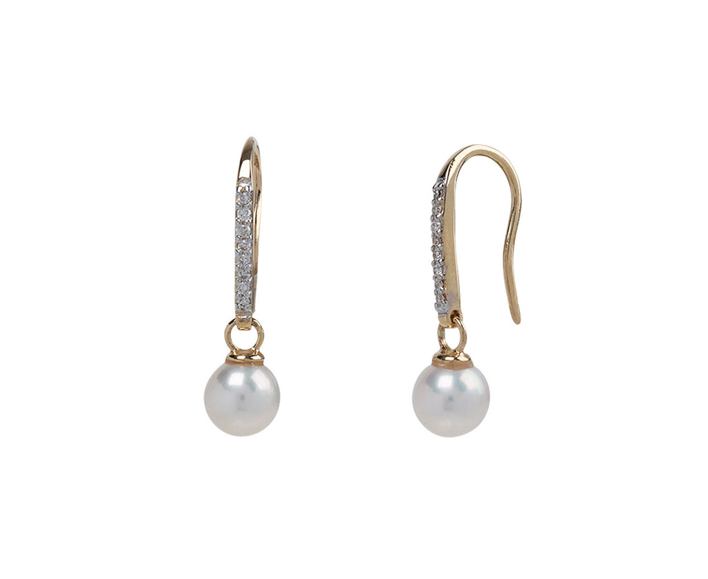 Mateo Diamond and Pearl Drop Earrings