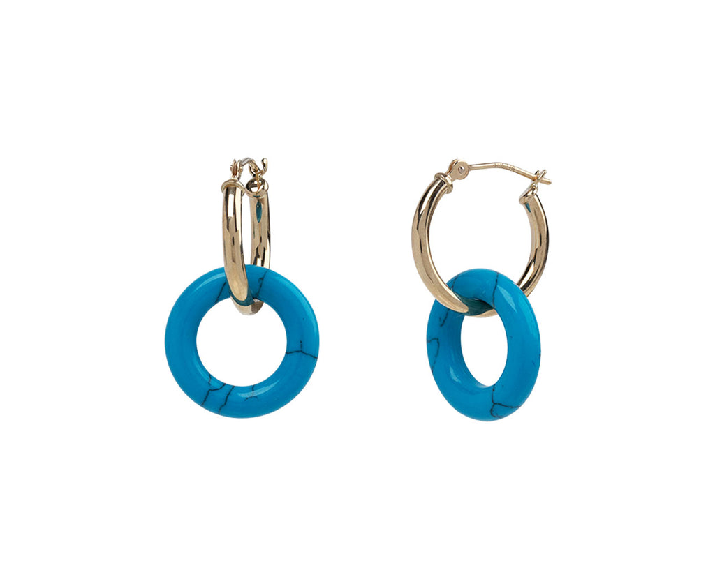 Mateo Turquoise Donut Hoop Earrings Side