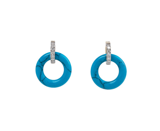 Mateo Turquoise and Diamond Door Knocker Earrings