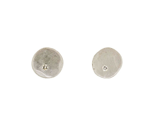 Silver Diamond Button Stud Earrings - TWISTonline 