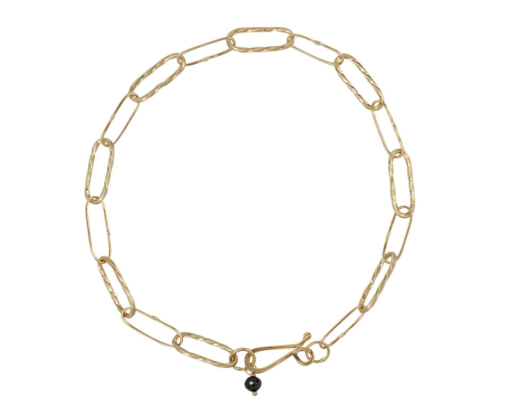 Sarah Mcguire Gold Bowline Black Diamond Chain Bracelet