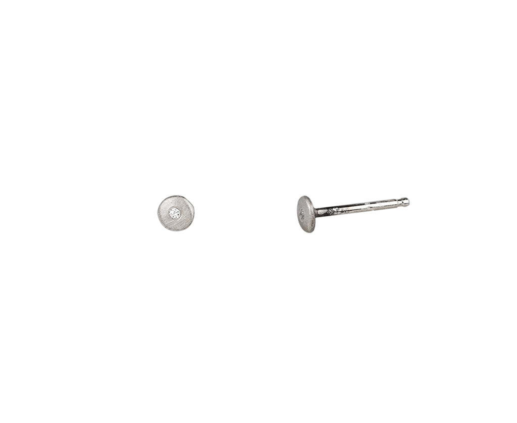 Sarah McGuire Small Diamond Bitsy Stud Earrings Side View
