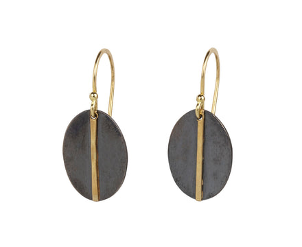 Two-Tone Mod Oval Earrings