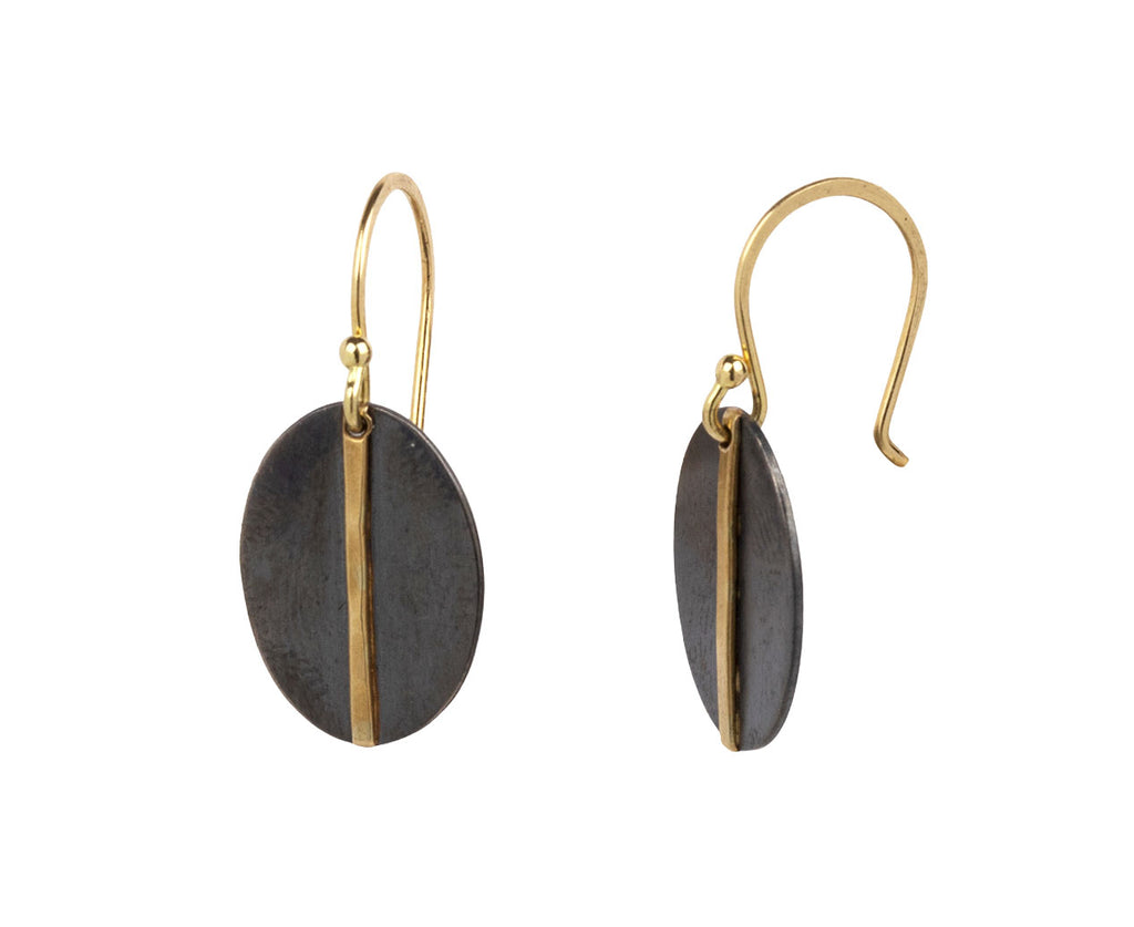 Two-Tone Mod Oval Earrings