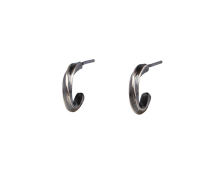 Sarah McGuire Silver Bias Hoop Earrings