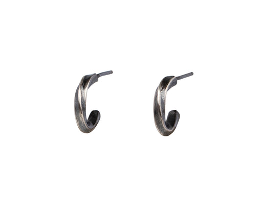 Sarah McGuire Silver Bias Hoop Earrings