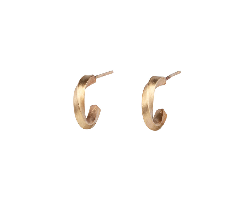 Gold Bias Hoop Earrings