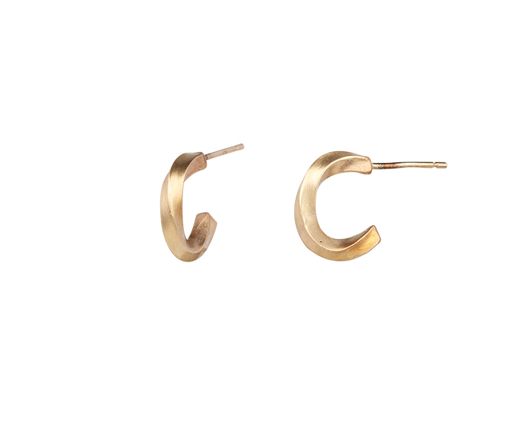 Gold Bias Hoop Earrings