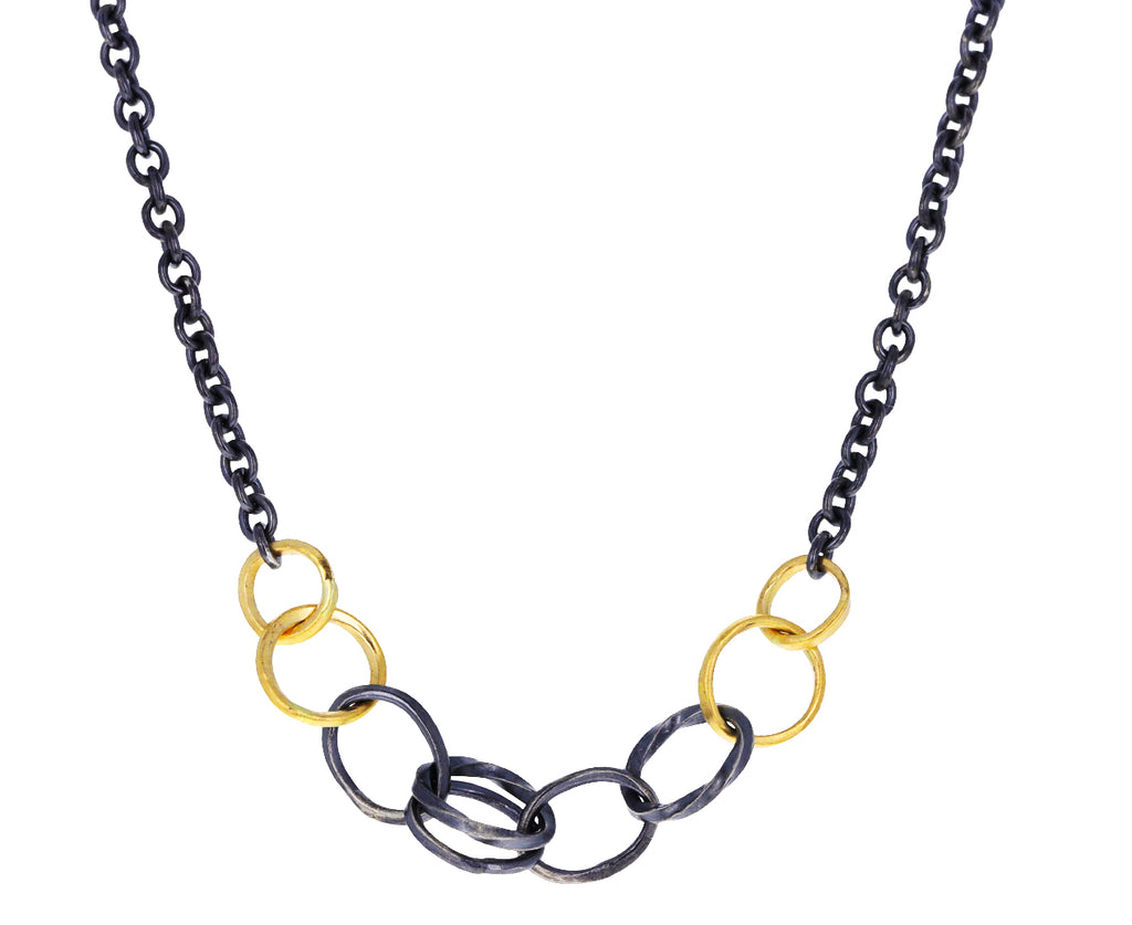 Two-Tone Petite Wrought Chain Pendant Necklace