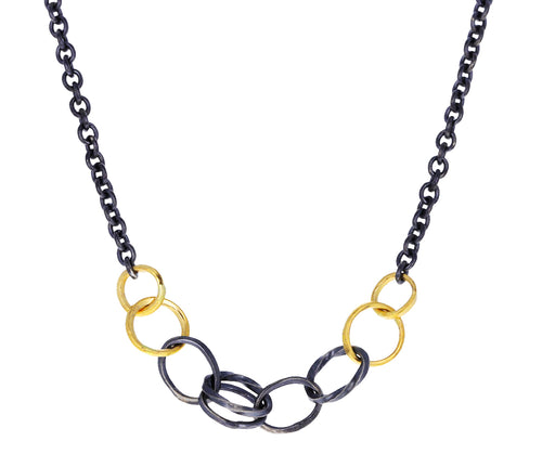Two-Tone Petite Wrought Chain Pendant Necklace
