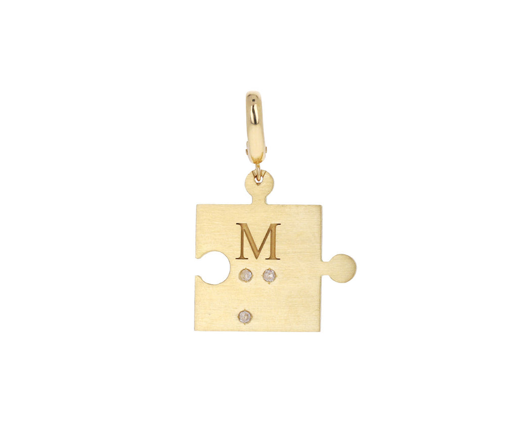 Initial Diamond Puzzle Piece Charm ONLY