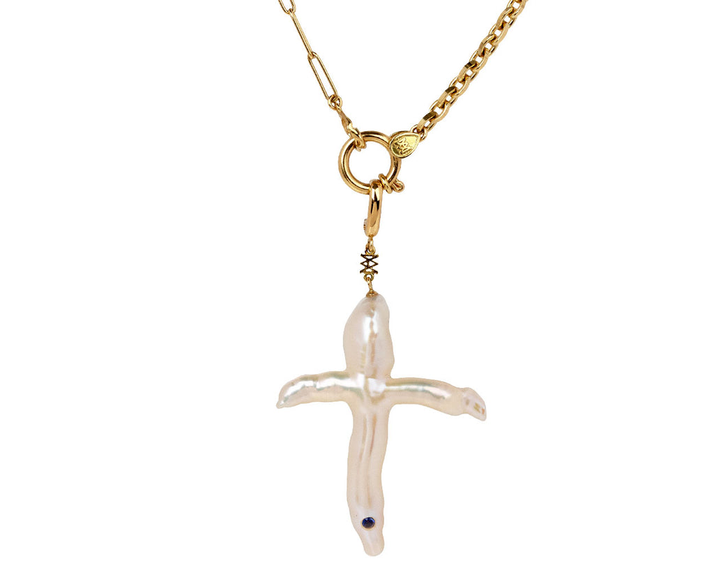 Freshwater Pearl Large Cross Charm ONLY