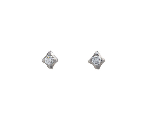 Milamore White Gold Medium Hanabi Diamond Spark Stud Earrings