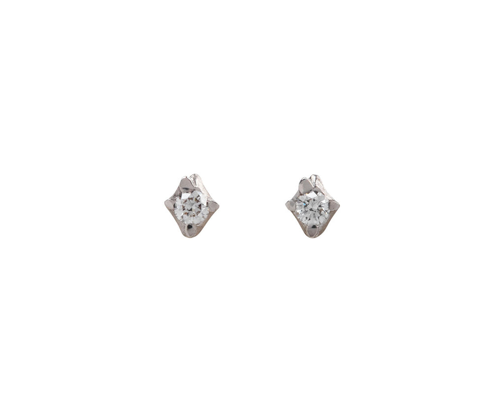 Milamore White Gold Petite Hanabi Diamond Spark Stud Earrings