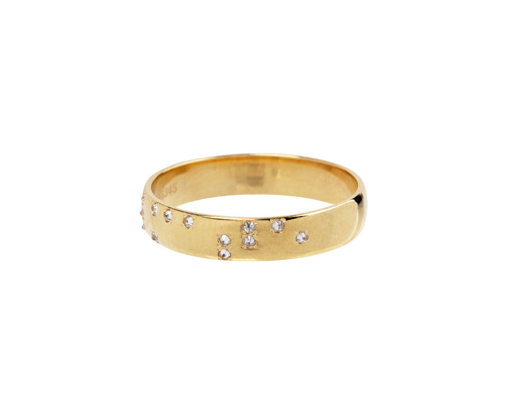 Milamore Diamond Braille Soulmate Ring Side View