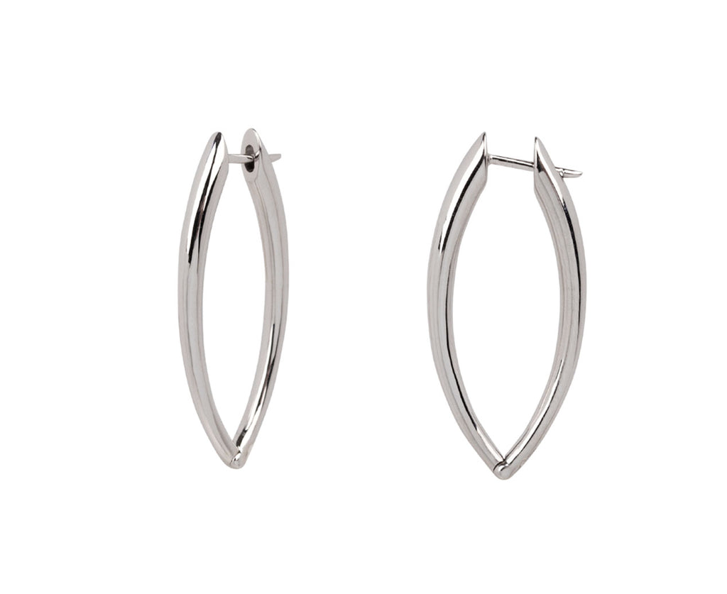 Melissa Kaye White Gold Cristina Hoop Earrings Side View