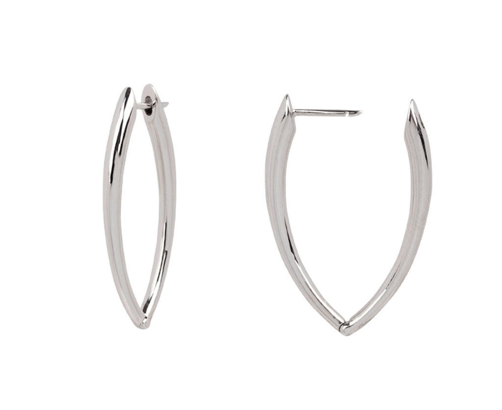 Melissa Kaye White Gold Cristina Hoop Earrings Clasp Open SIde