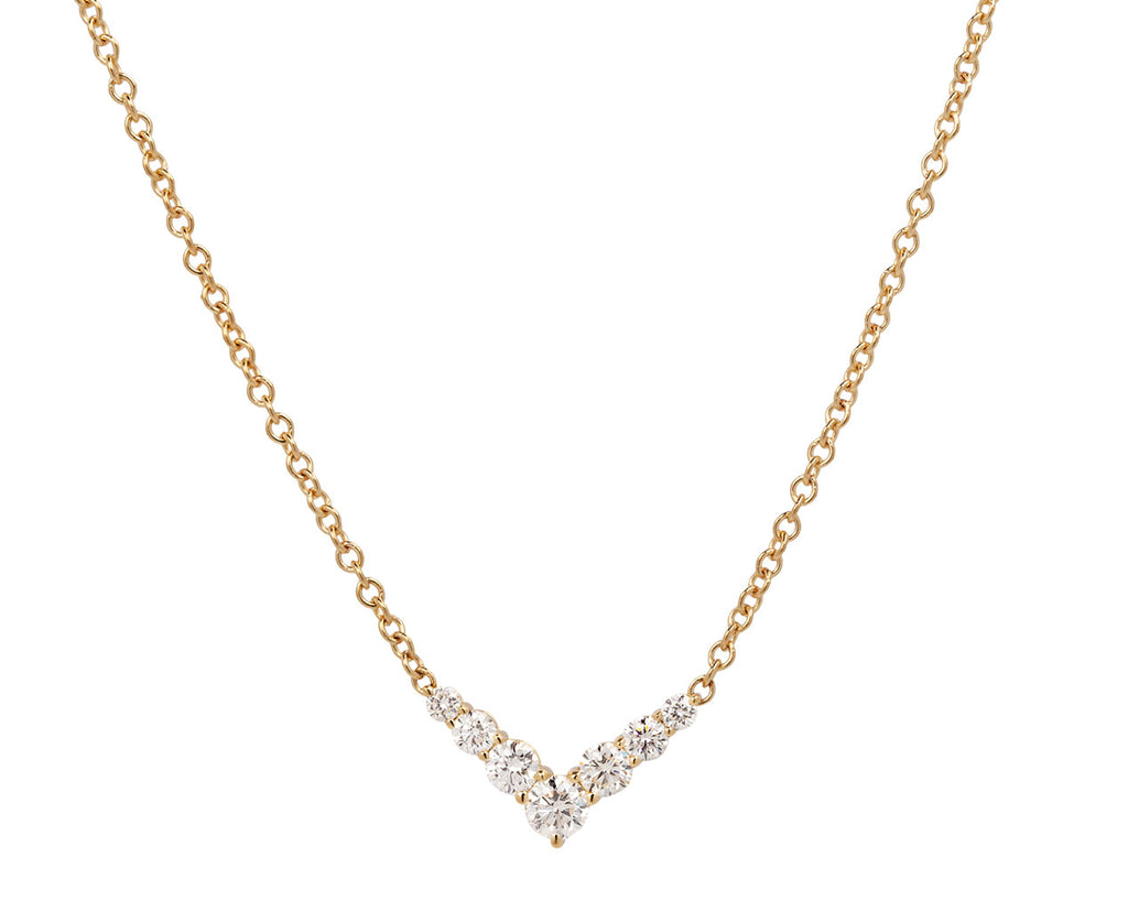 Melissa Kaye Mini Aria V Diamond Pendant Necklace