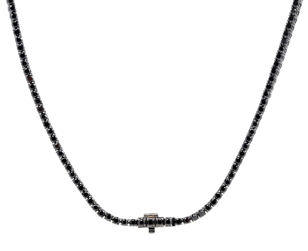 Melissa Kaye Black Diamond Lenox Tennis Necklace Clasp