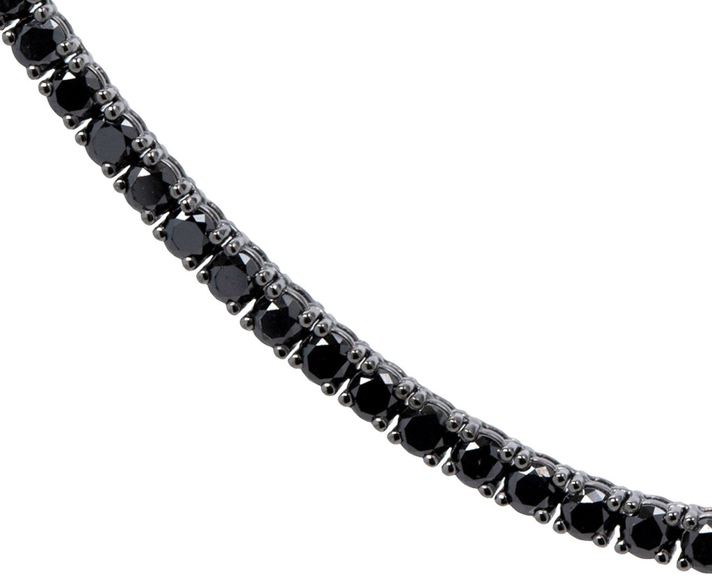 Melissa Kaye Black Diamond Lenox Tennis Necklace Close Up