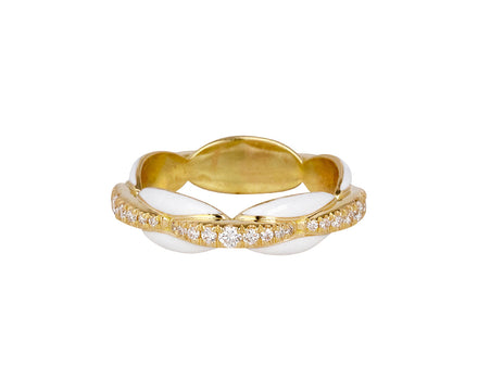 White Enamel Diamond Ada Band