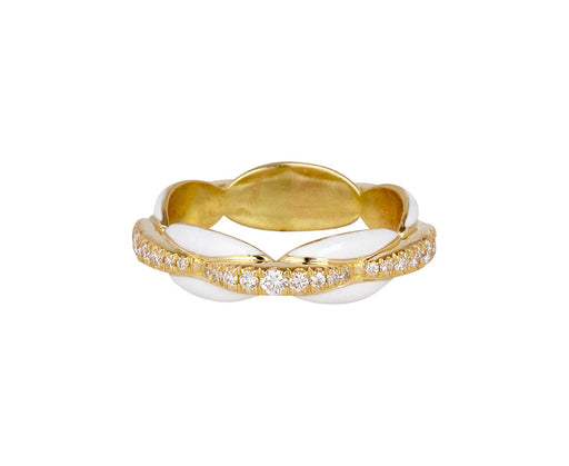 White Enamel Diamond Ada Band