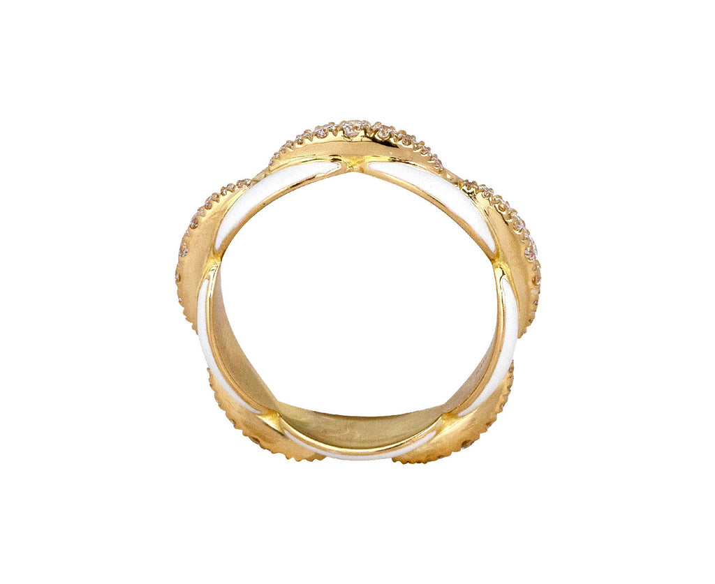 White Enamel Diamond Ada Band