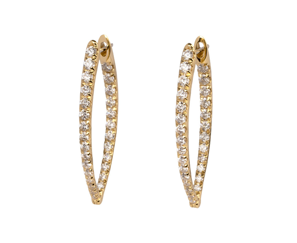 Double Diamond Medium Cristina Hoop Earrings