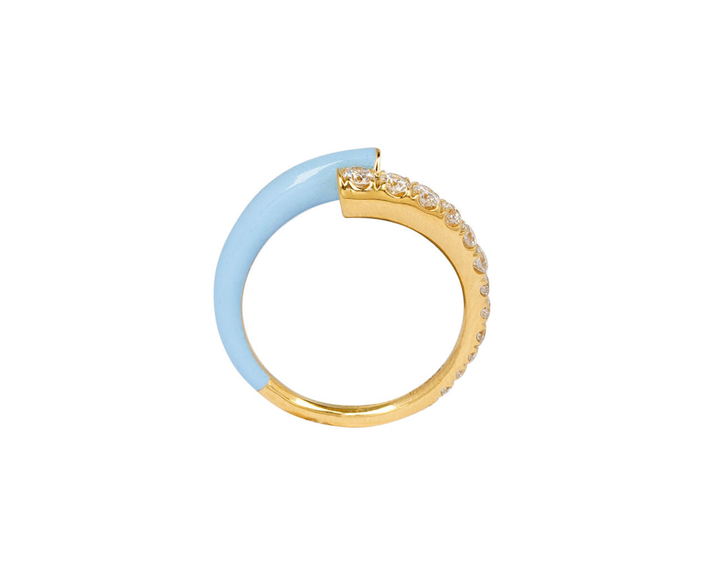 Pastel Blue Enamel and Diamond Lola Ring