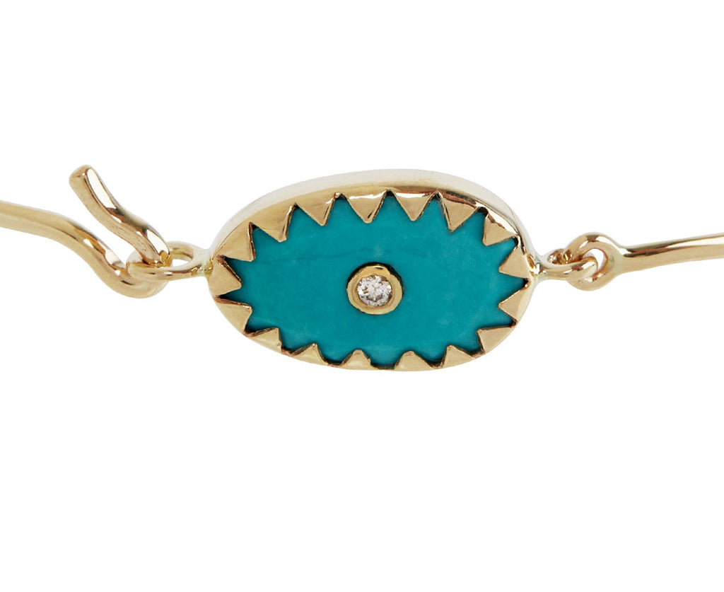 Pascale Monvoisin Turquoise and Diamond Orso N°1 Bracelet Charm Close Up