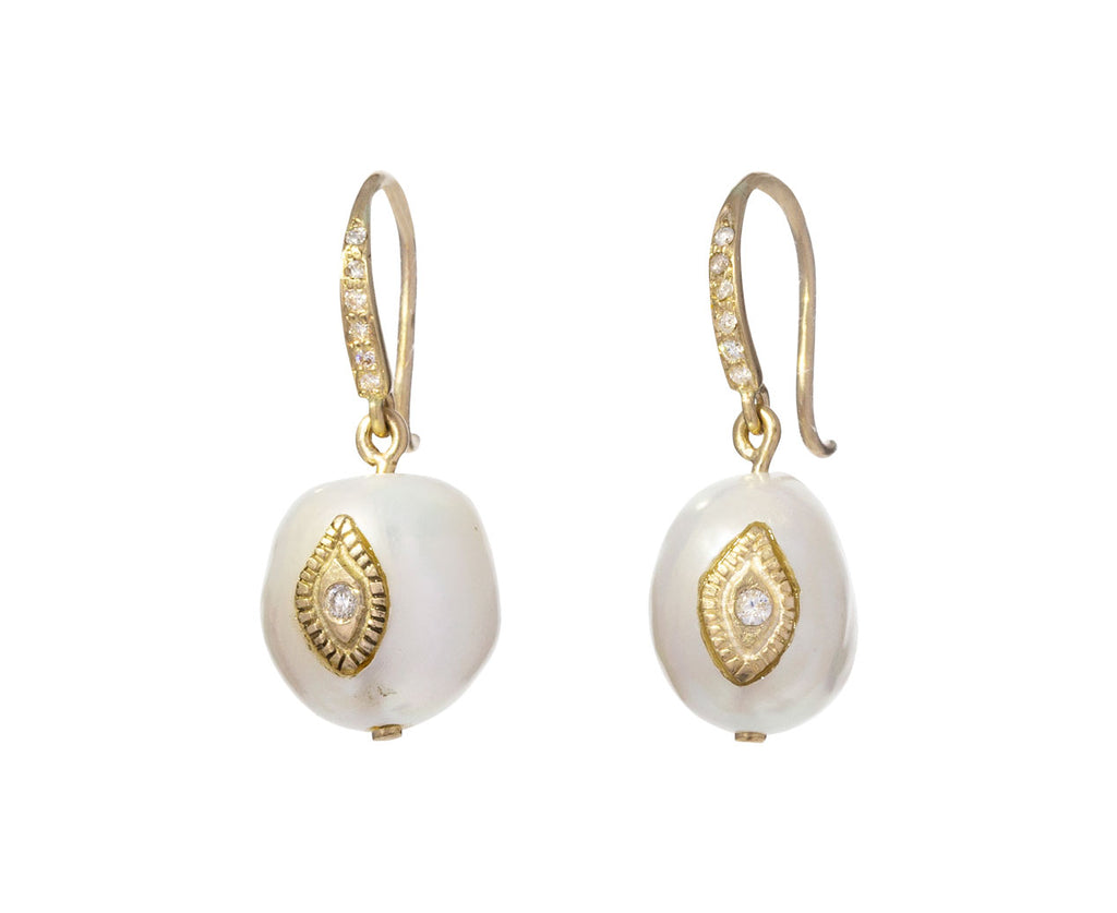 Small Pearl and Diamond Charlie Earrings - TWISTonline 