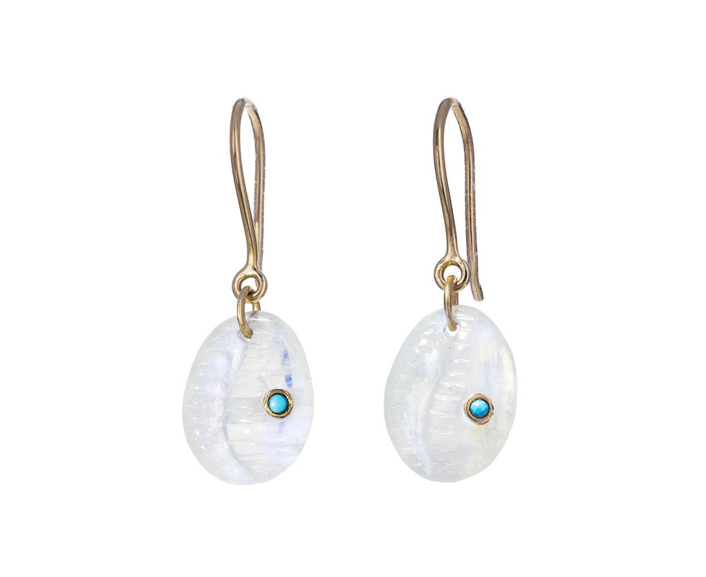 Moonstone and Turquoise Cauri N°2 Earrings - TWISTonline 