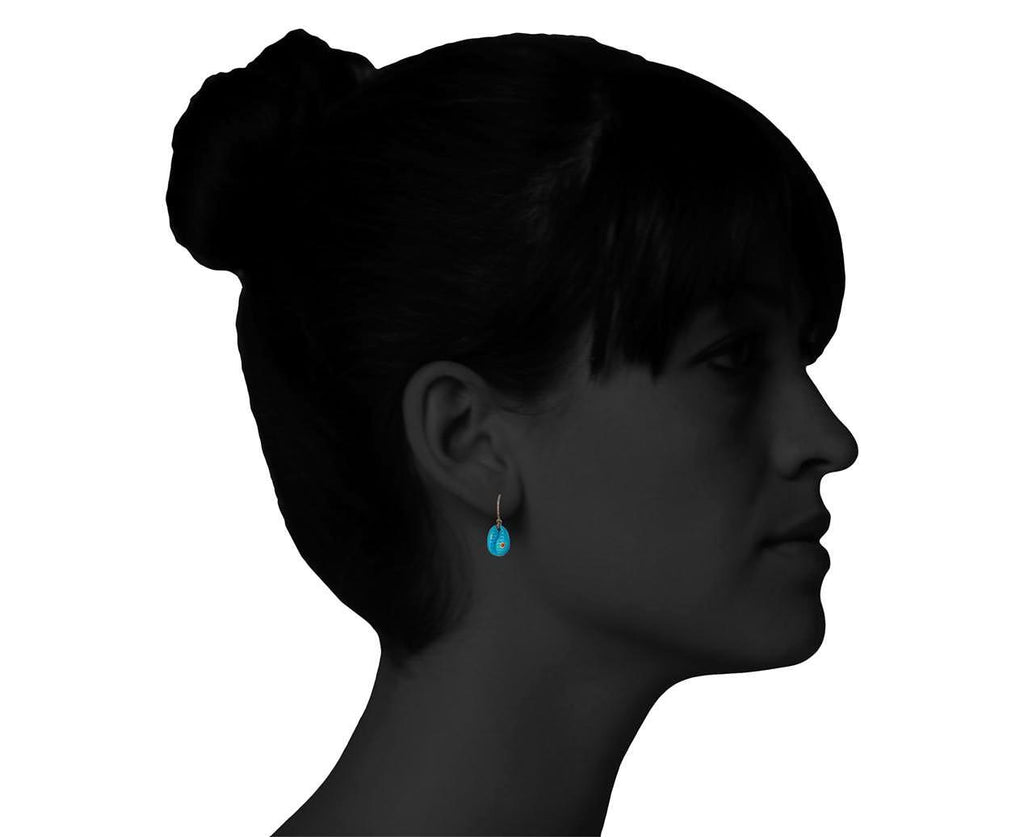 Turquoise and Coral Cauri N°2 Earrings - TWISTonline 