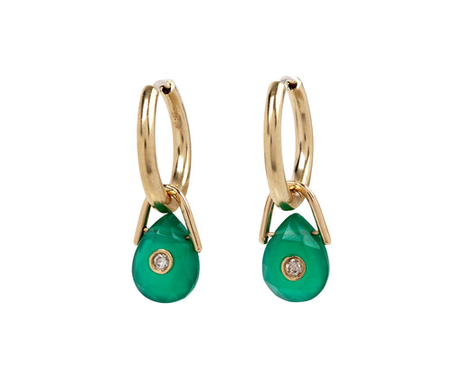 Pascale Monvoisin Green Onyx Orso Creole Earrings