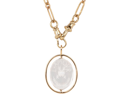 L'amour Carved Crystal Chunky Chain Necklace - TWISTonline 